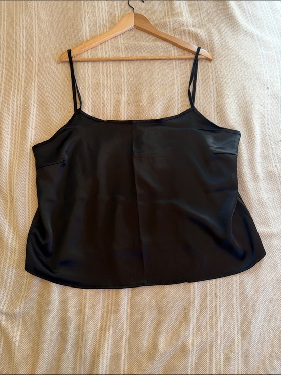 nlt Tops - NLT NWOT Classic Black Satin Camisole with Spaghetti Straps